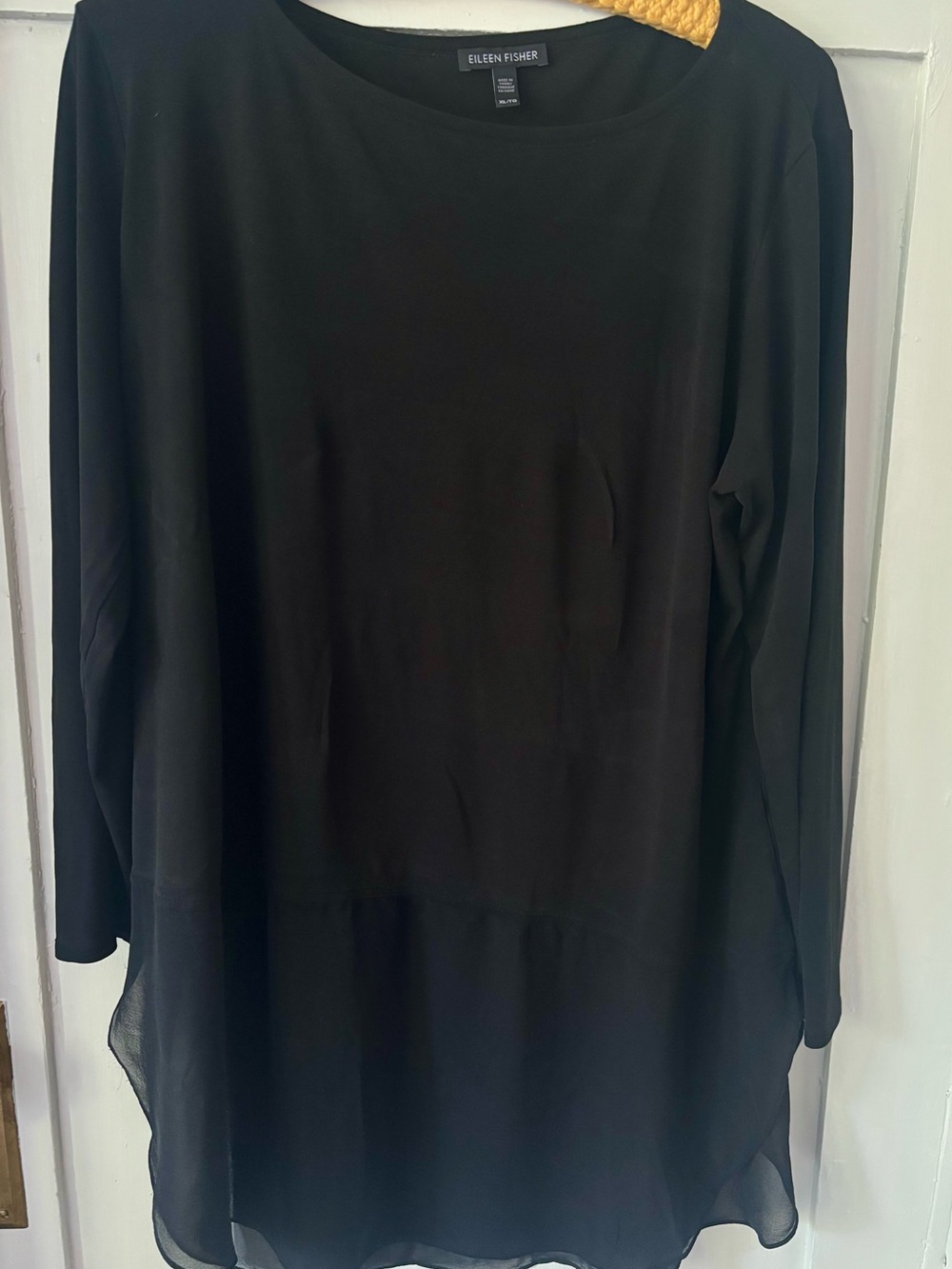Eileen Fisher silk  Layered-Hem Top